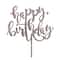 12 Pack: Multicolor Glitter Happy Birthday Cake Topper by Makery®